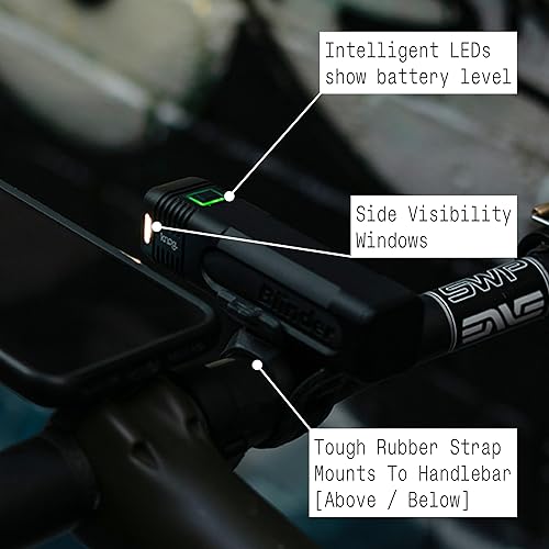 Miniatura 5 de Knog Blinder 600 - Luz de bicicleta de 600 lúmenes con diseño compacto CNC, 6 modos de luz, USB-C recargable, IP67 impermeable, indicador de batería