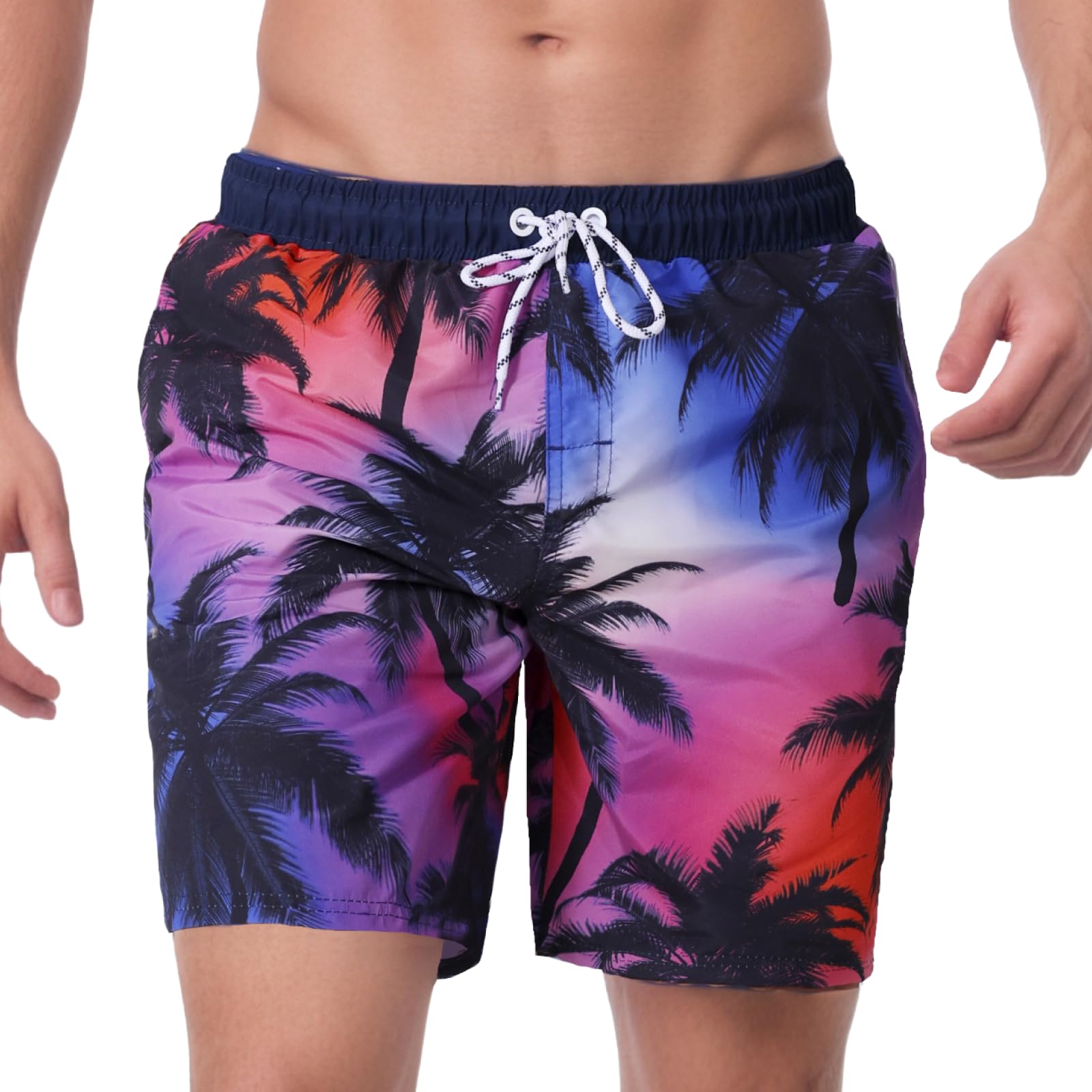 WORK IDEA Badehose Herren Schnelltrocknend Strandshorts Boardshorts Elastischer Bund Mit Kordelzug Netzfutter Für Strand Schwimmbad Urlaub
