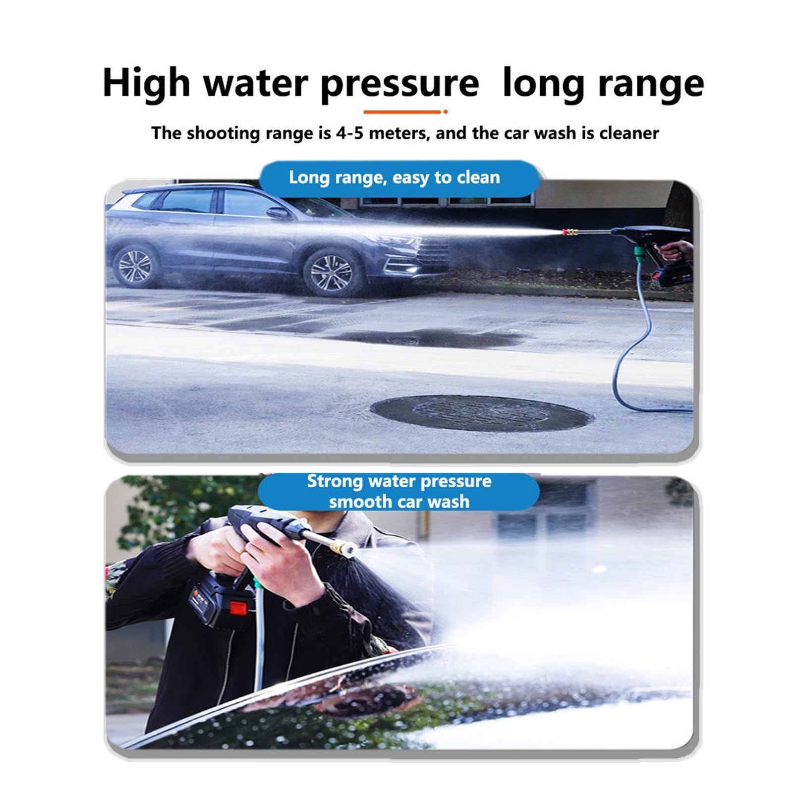 Pistola De Agua Lavado Coches Alta Presión Inalámbrica Generador Espuma Lavadora Portátil con Bolsa Herramientas For Batería 18V Potente Chorro A PresióN