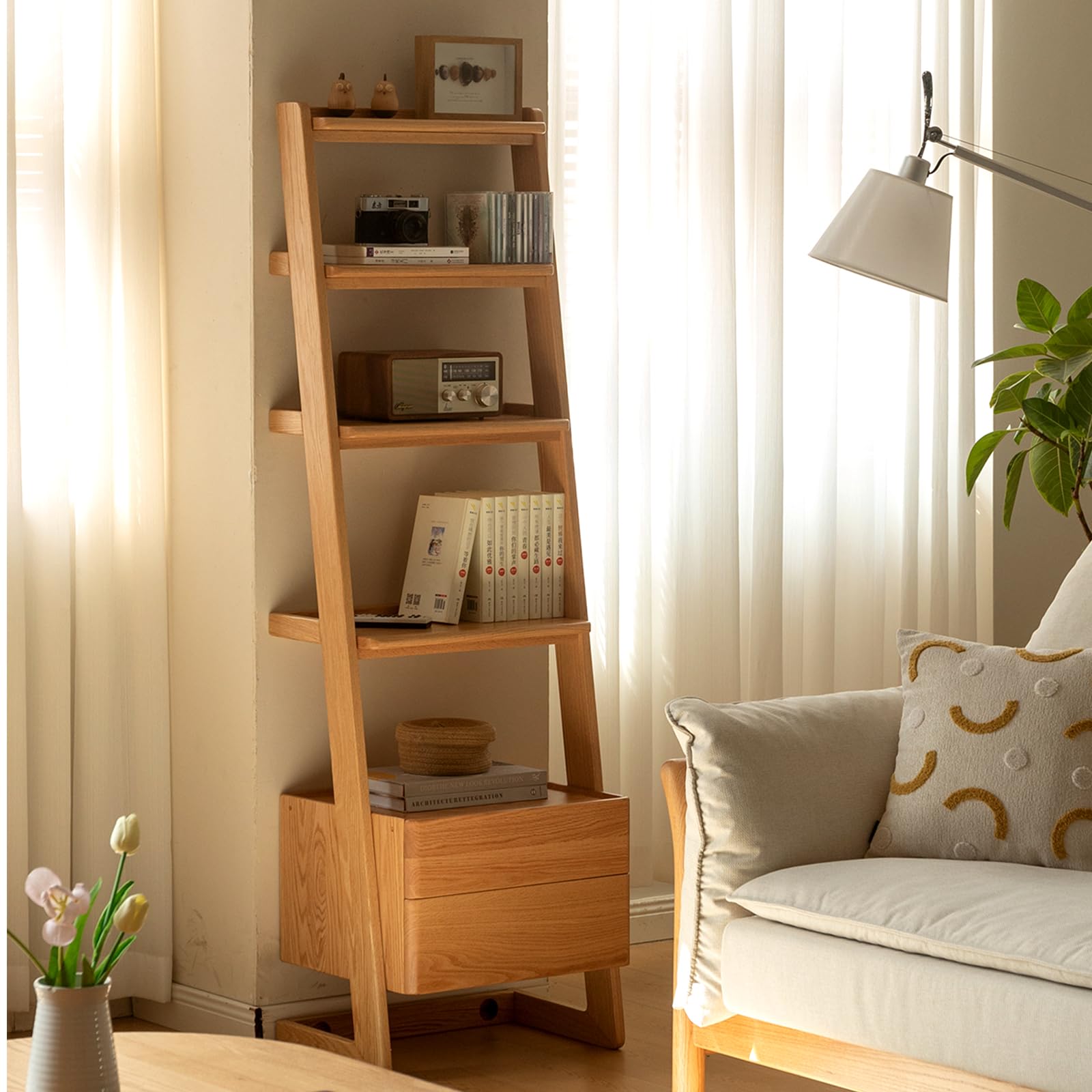 Vadisun 5-Tier Ladder Shelf with Drawer