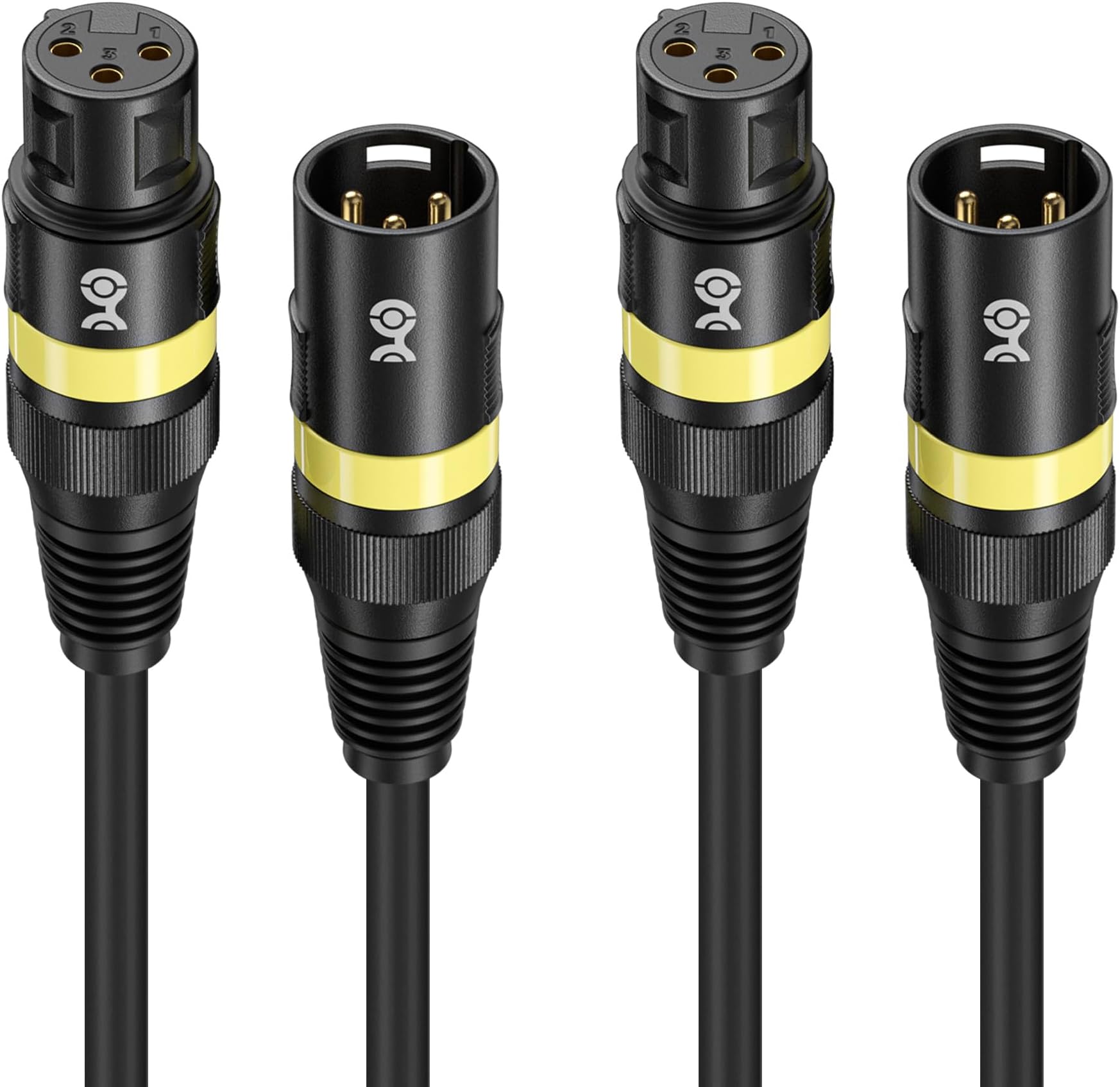 Cable Matters 2-Pack 22AWG Stage Light DMX Cable 10ft / 3m with 3-Pin XLR Connector, 3 Pin XLR Male to Female DMX Lighting Cable