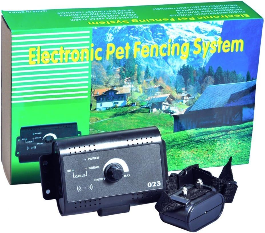 High Performance Electronic Pet Fencing System Dog Fence with Tone & Shock Pulse Stimulus Collar(for One Dog) by HKEASY