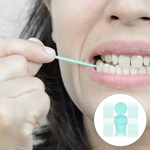 Miniatura 4 de 200 palillos de dientes de doble cabeza de plástico suave para el cuidado bucal interdental, palillos de hilo dental, palillos de hilo dental, hilo