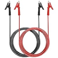 Vista 15 de Sumnacon Clips de cocodrilo de doble extremo, cable de cable de prueba de 15 A con clips aisladores, 2 cables flexibles de prueba de 3.3 pies