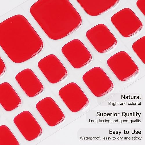 Miniatura 4 de Tiras de pedicura de gel semicuradas, 32 calcomanías de uñas de gel de color sólido para mujeres y niñas, incluye almohadillas de preparación, lima