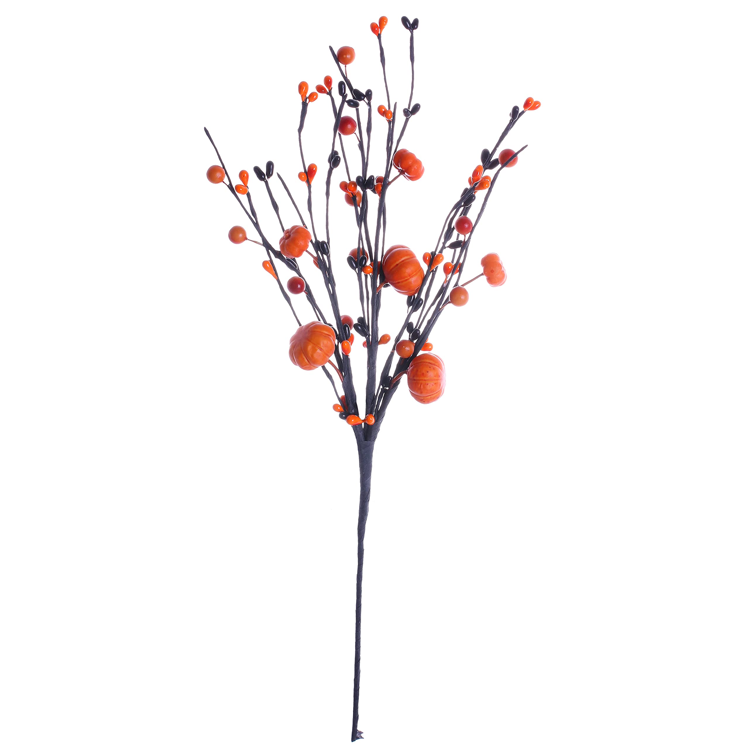 VioletEverGarden 6PCS Halloween Stems,Artificial Fall Picks Halloween Pumpkin Stems Fall Black Berry Spray for Halloween and Fall Decor
