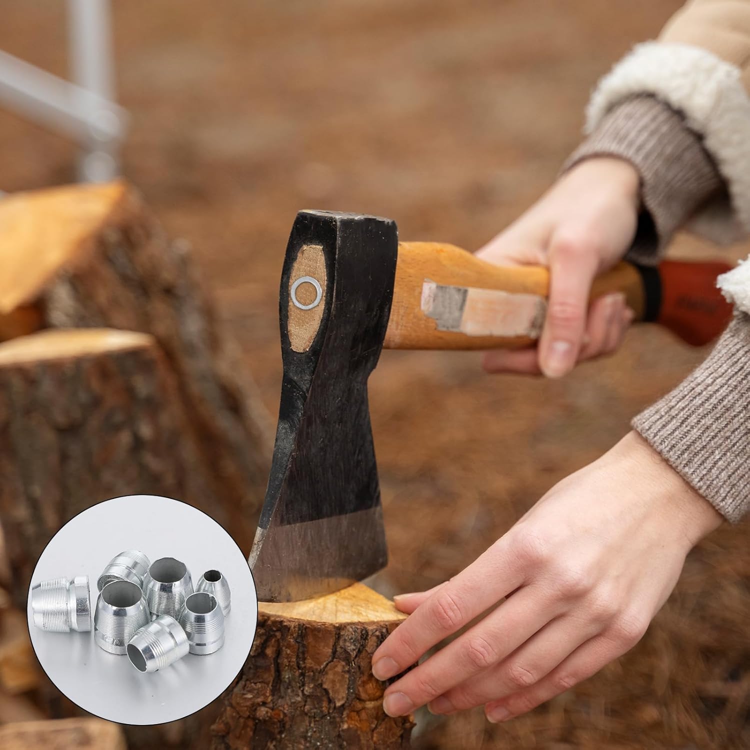 Round Handle Wedges 30 Pcs Axe Handle Wedge Hammer Wedge Stainless Steel Wedges Kit (0.31/0.39/0.47 Inch)
