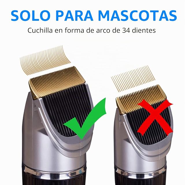 Foto 4 de 7 de Surker Cortapelos para perros pequeños, medianos y grandes, gatos y otras mascotas, 2 baterías (rojo)