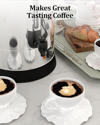 Miniatura 5 de Cafetera comercial de 60 tazas, [preparación rápida] [acero inoxidable de grado alimenticio] Urna de café grande perfecta para iglesia, salas de