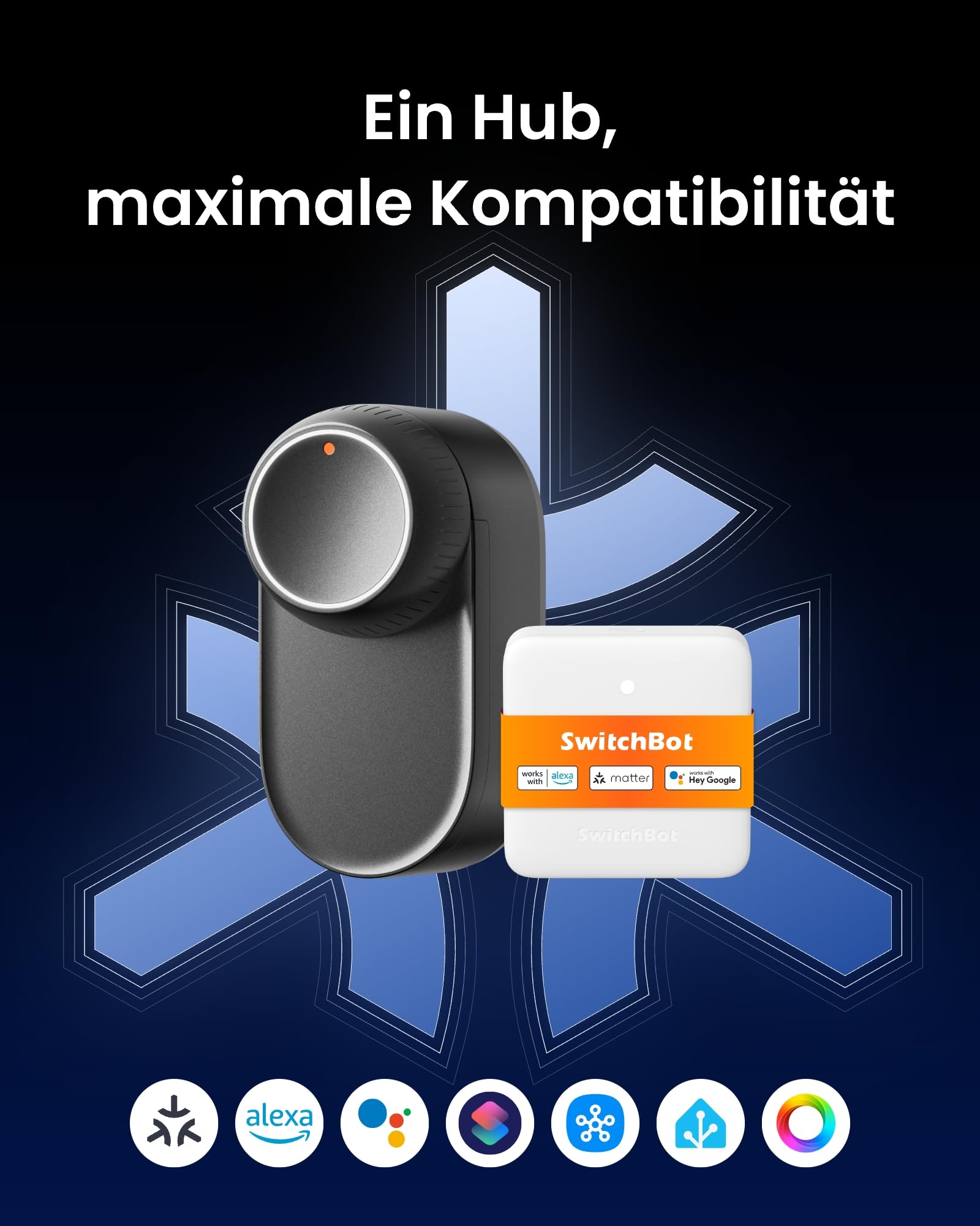 SwitchBot Smart Lock Ultra mit 3D-Gesichtserkennung&Fingerabdruck für Haustür – Elektronisches Türschloss zum Nachrüsten ohne Zylindertausch, Türöffner per Gesicht/Fingerprint/Code/Alexa WLAN/Matter