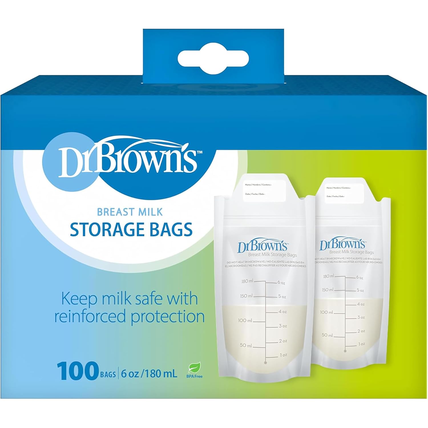 Dr. Brown's Feeding Support Pillow with Cover, Light Gray & Breast Milk Storage Bags, (100 ct) 6 oz Bags, BPA free
