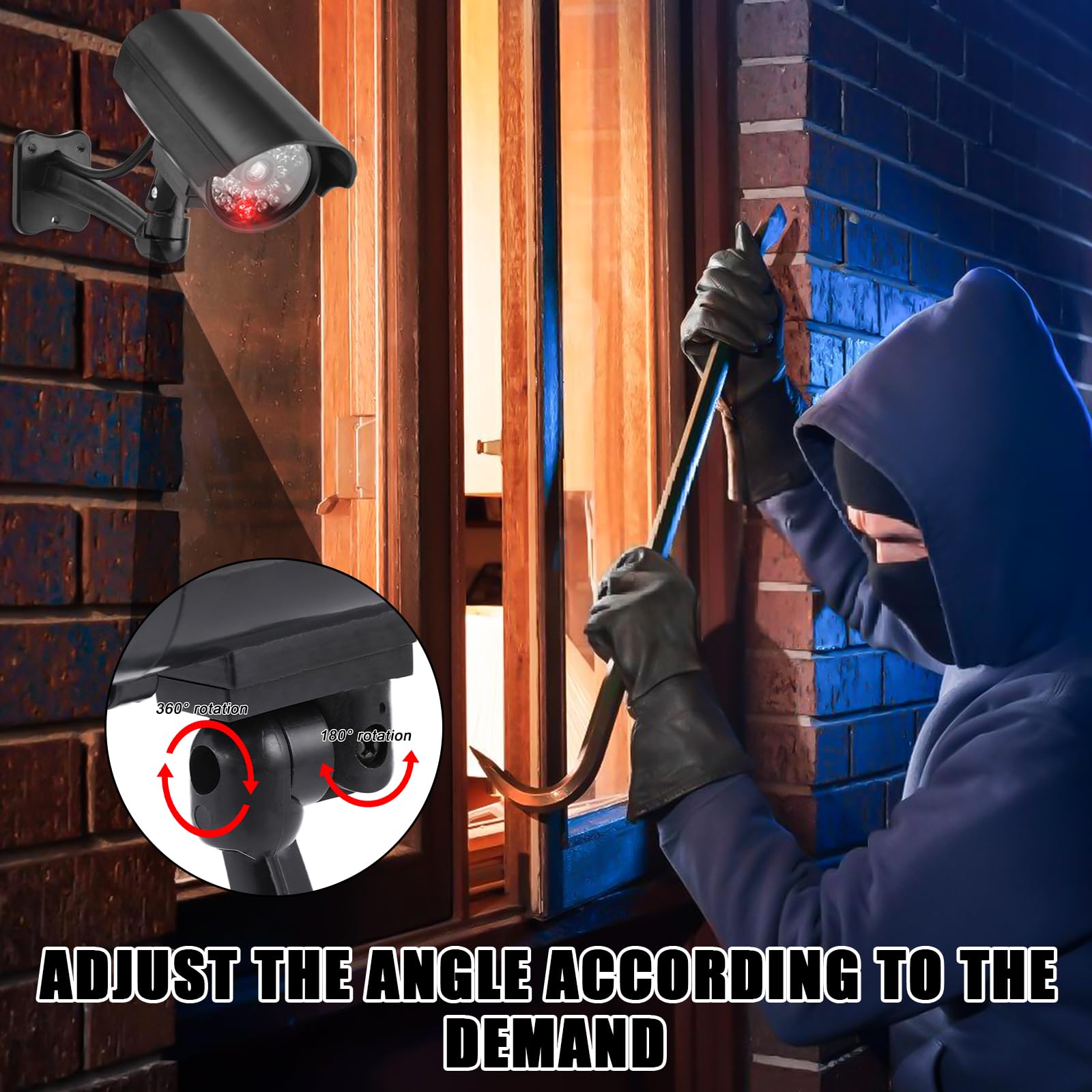 GOMETY 2 pezzi fotocamera Atrappe per esterni, fake telecamera di sicurezza con LED rosso lampeggiante, telecamera CCTV, manichino, telecamera di sicurezza finte, telecamera di sorveglianza, per