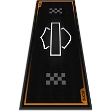 SIXTEN Motorcycle Mat for Harley Davidson 94.5 x 37.4 in - Environmental Garage &amp; Paddock Mat - Washable, Oil-Absorbing &amp; Eco-Friendly - Protective Vehicle Mat for Motorcycles (Racer)