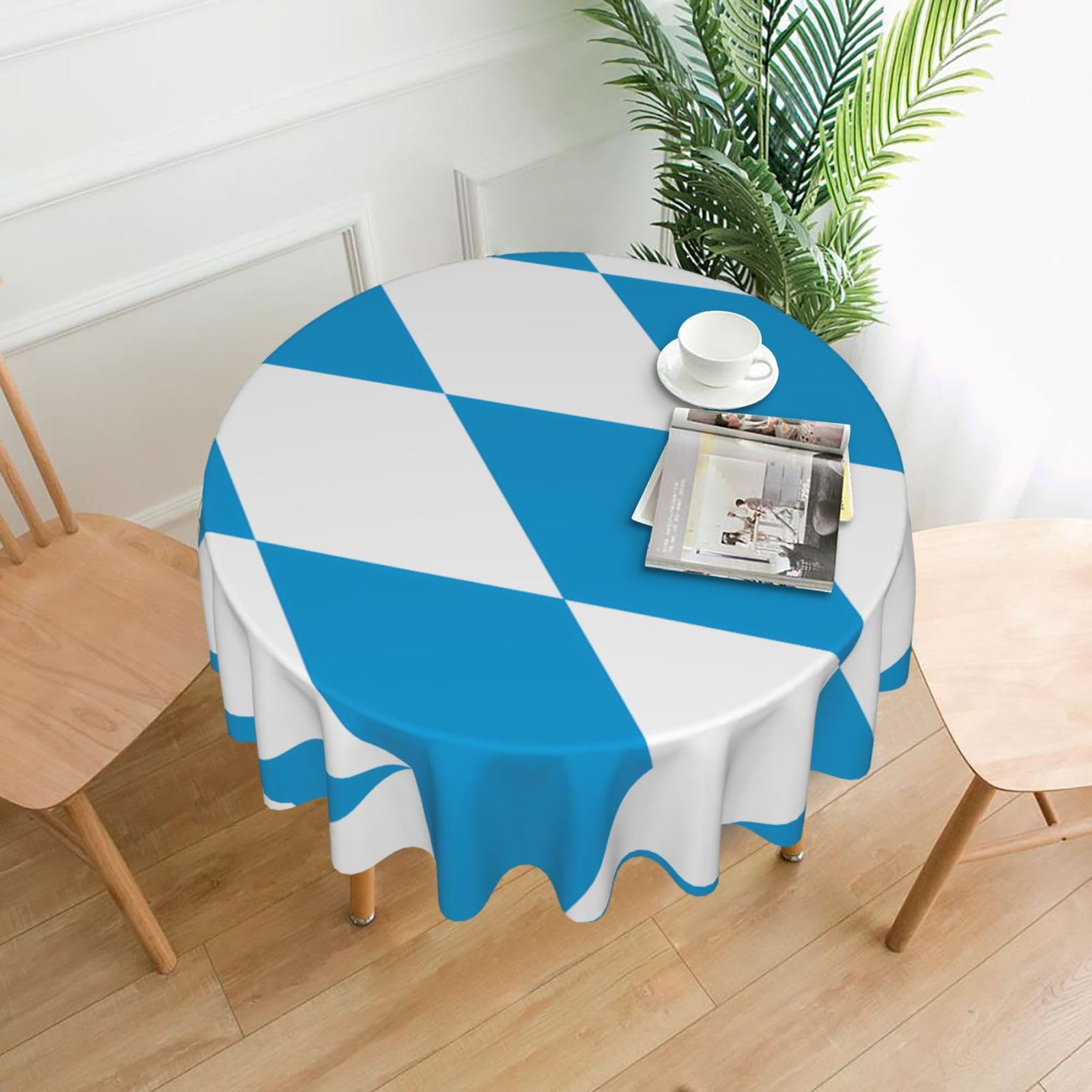 MROWYC Bavarian flag Printed Practical Round Tablecloth, Durable, Suitable for Home, Restaurant, Hotel, Gathering, and Decorative Table Covers