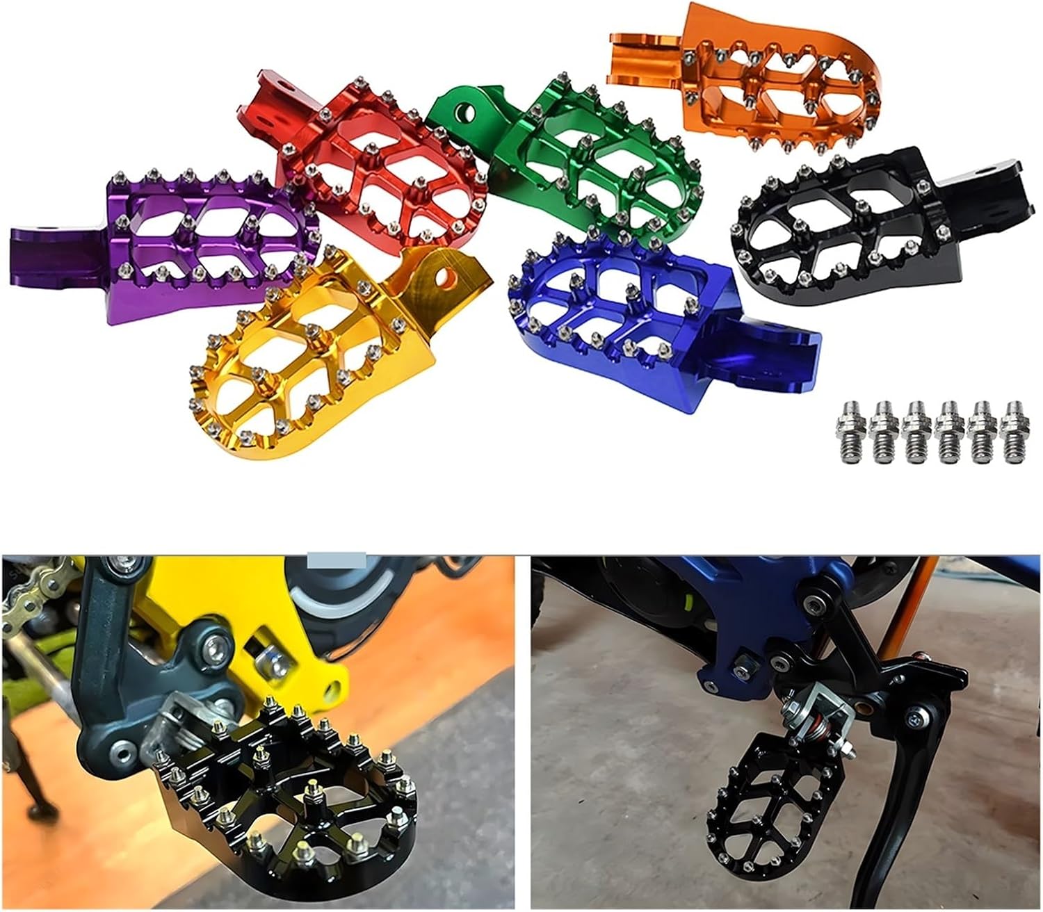 Motorcycle pedal Electric Off-Road Motorcycle Floor Boards Pedals Footpegs Bracket Sur-Ron Surron Sur ron Light Bee S & Light Bee X Parts(Gold)