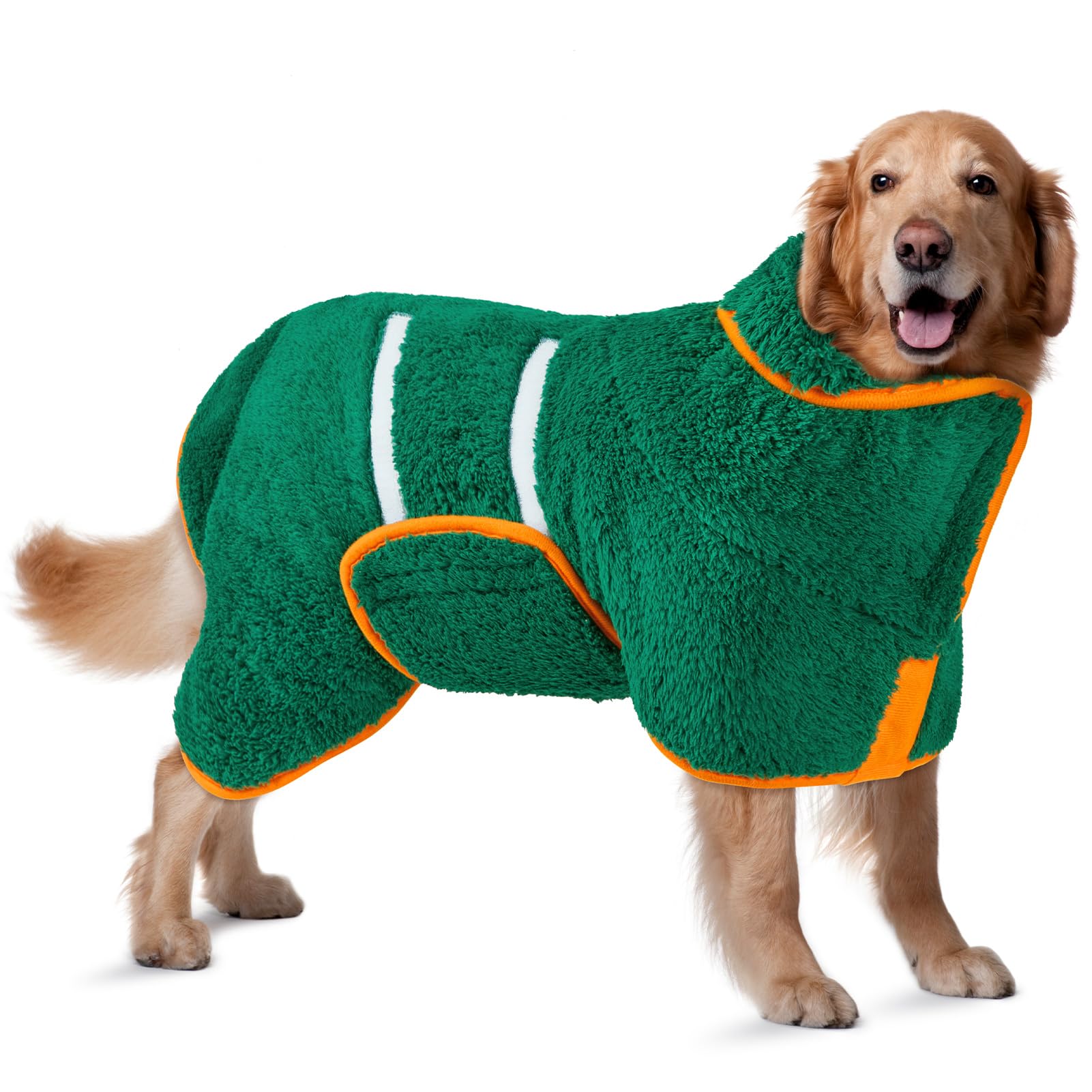 Bienbee Dog Bathrobe, Quick Drying Super Absorbent Dog Robes for After Bath, Warm Keeping Dogs Towel, Dogs Bath Supplies, Dark Green XL