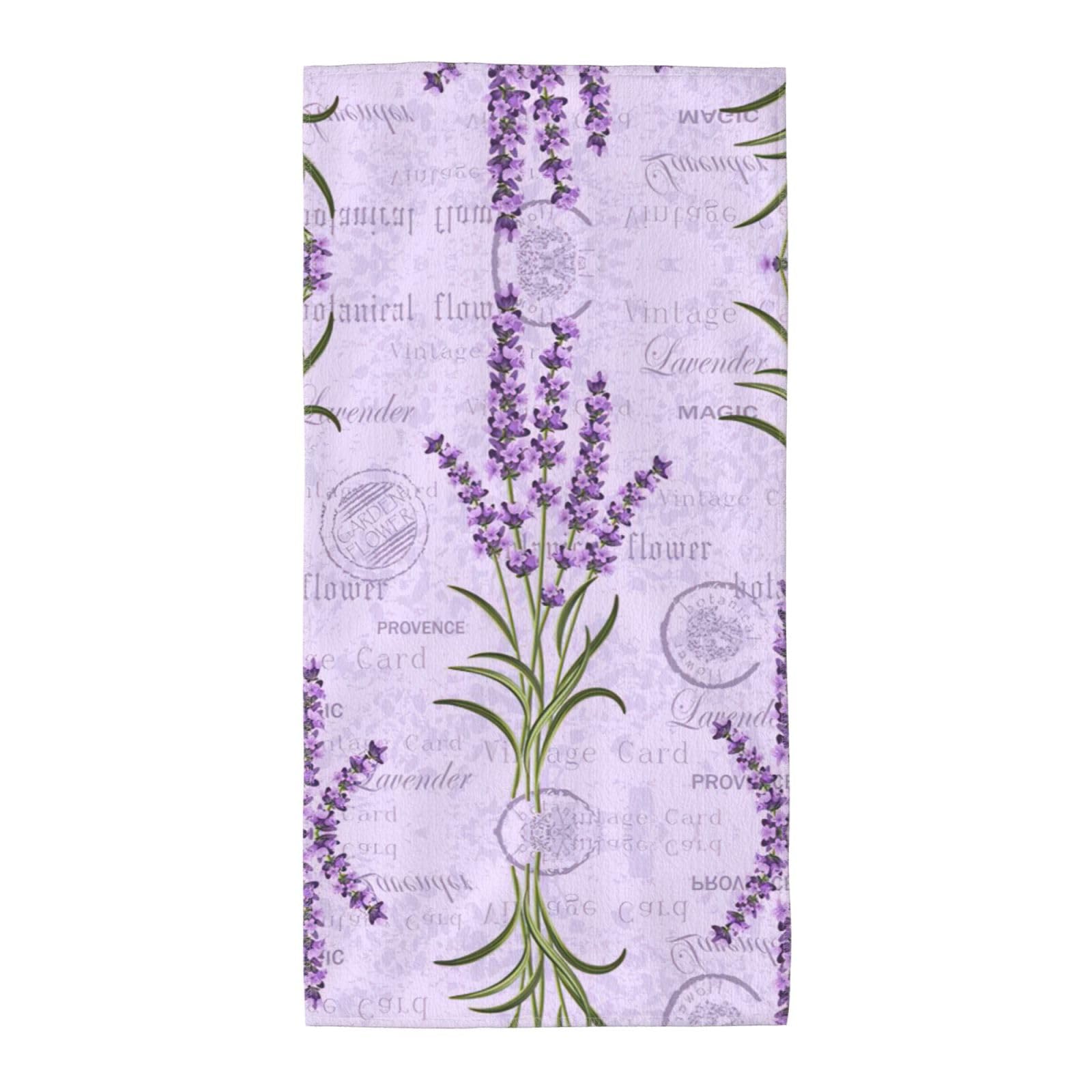 SDEGTHO Lavender Stamp Fashion Printed Bath Towel High Water Absorption For Hiking Trip