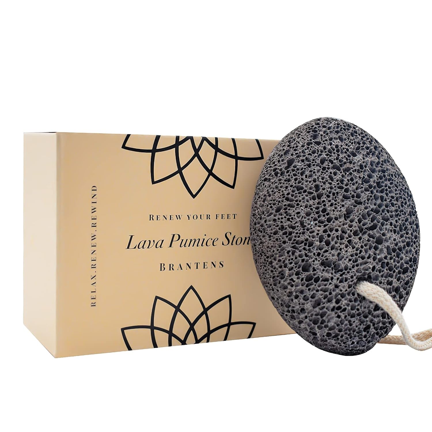 Pumice Stone for Feet, Elbows, and Hands – Foot Scrubber, Scraper, or Callus Remover with Rope for Hanging Helps Smooth Rough, Dry Skin and Corns – Spa and Pedicure Supplies and Gifts by Brantens: Beauty