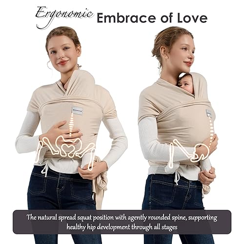 Miniatura 4 de Portabebés, portabebés para recién nacidos, 7-35 libras, portabebés para recién nacidos, portabebés para recién nacidos y bebés, beige