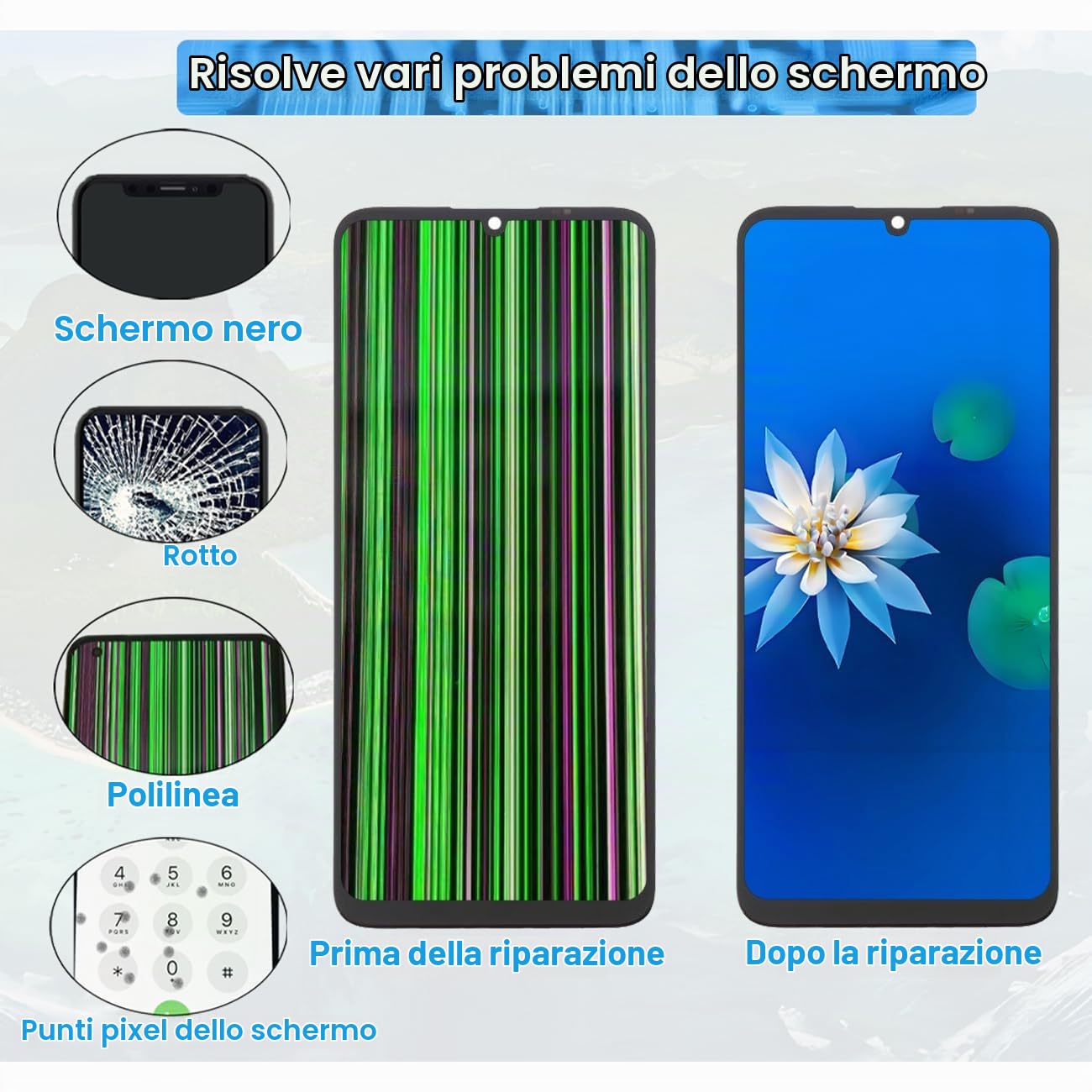 H&LYCYJ Display Schermo per TCL 505 | Wear toolkit，IPS LCD，Display HD，Sostituire lo schermo