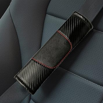 Seat Belt Pad for K 5 Optima 2016-2023 GT Line Leather Seat Belt Covering Pad Shoulder Strap Protection More Comfort Driving Interior Accessories 2PCS-Carbon Fiber