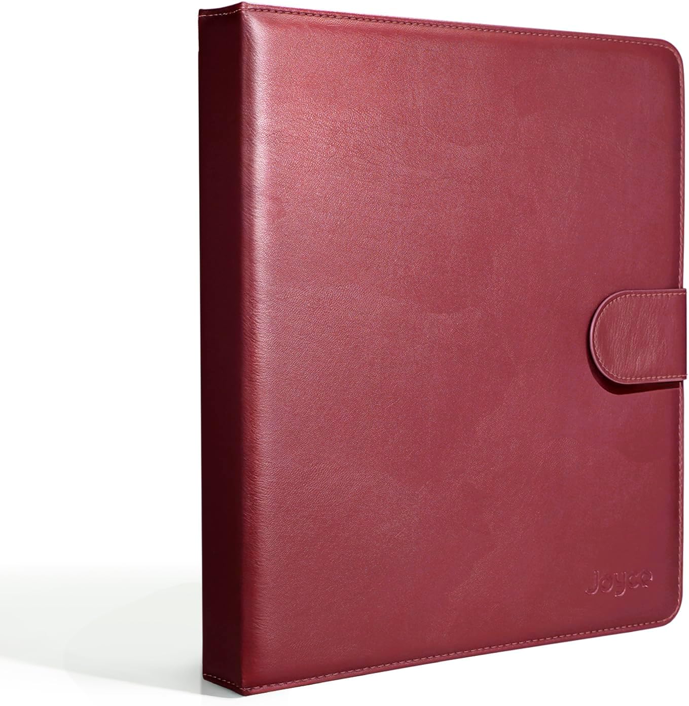 JOYCE Important Document Organizer, 14 Expandable Pockets, 13 Card Slots, for A4 Paper/Letterhead/Cards, with 2 Label Stickers, Suitable for Home, Office, School Use (Rose Red - Leather)