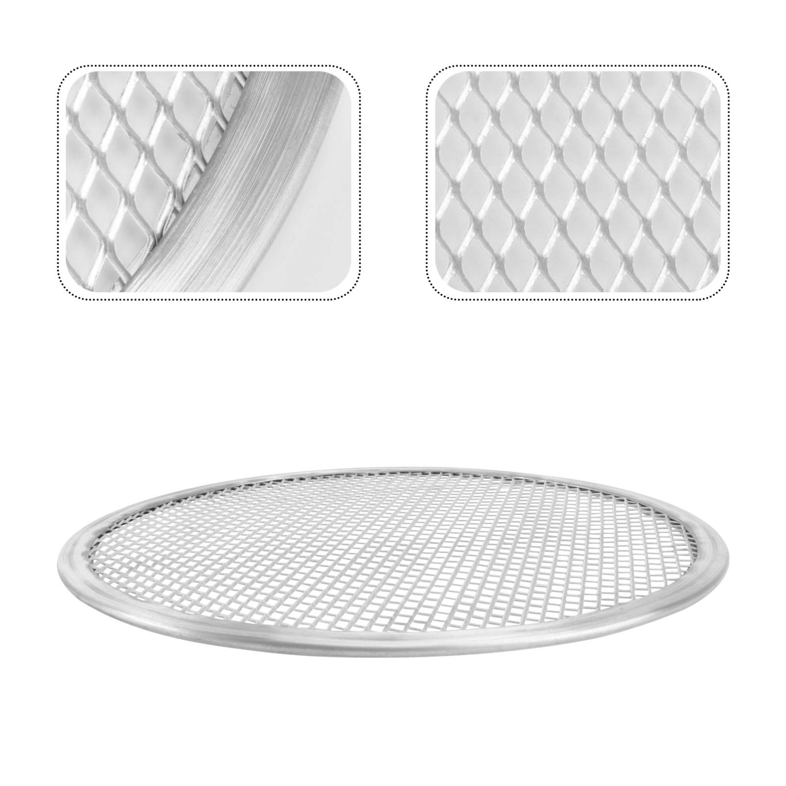 Okrągła taca Patelnia ze stali nierdzewnej Metalowy ekran 2 szt. 15-calowy ekran do pizzy Forma do pieczenia pizzy Okrągła patelnia do pizzy Duża patelnia do pizzy Siatka do pieczenia pizzy Metalowy e