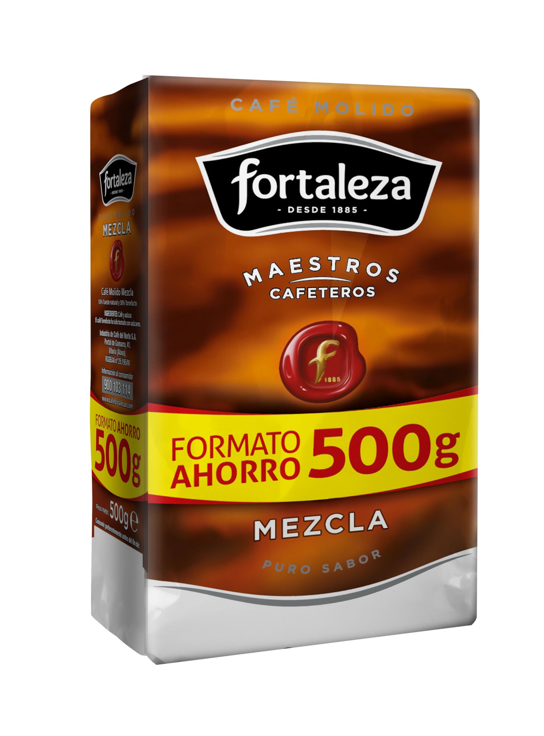 CAFÉ FORTALEZA Café Molido Mezcla - 6 Paquetes 500g (Total 3KG)