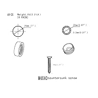 Vista 2 de Tornillos de espejo, clavos decorativos de espejo con tapa de latón, 1 pulgada, cromo pulido, paquete de 4