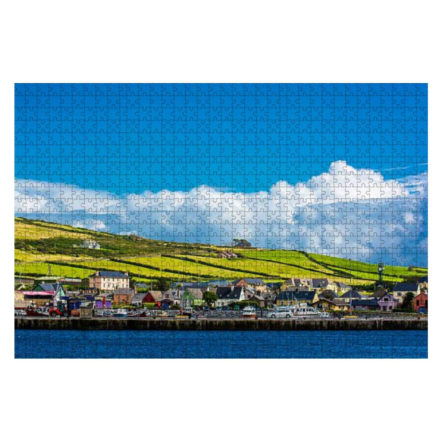 1000 Piece Harbor at The Coast of Dingle in Ireland Large Piece Jigsaw Puzzles for Adults Educational Toy for Kids Creative Games Entertainment Wooden Puzzles Home Decor