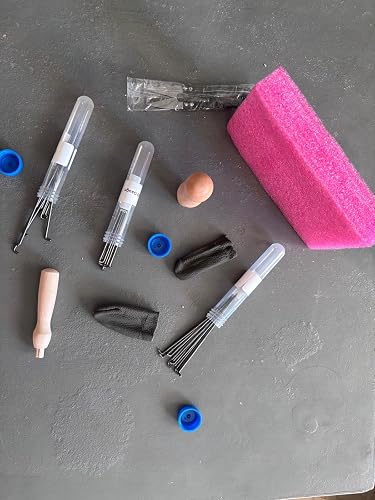 SZZHIYONG Kit De Feutrage à L'aiguille 39 Pièces – Outils Poinçon Avec Manches En Bois Et Aiguilles 3 Tailles – Pour Sculpture Sur Laine, DIY Et Loisirs Créatifs