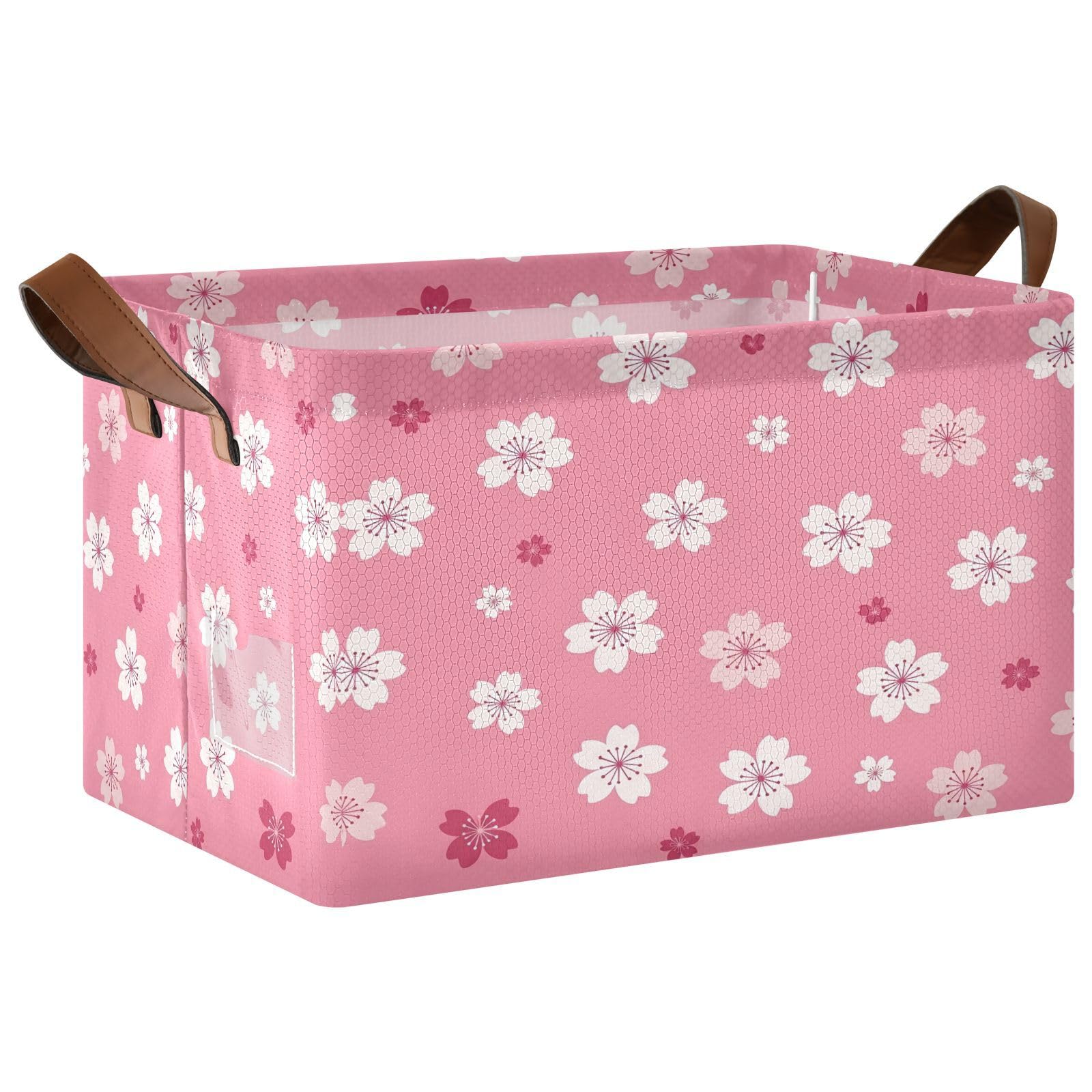 Cgiub Cherry Storage Basket Waterproof Foldable Storage Bin Baby Laundry Basket Closet Organiser for Nursery Decor Home Organizing