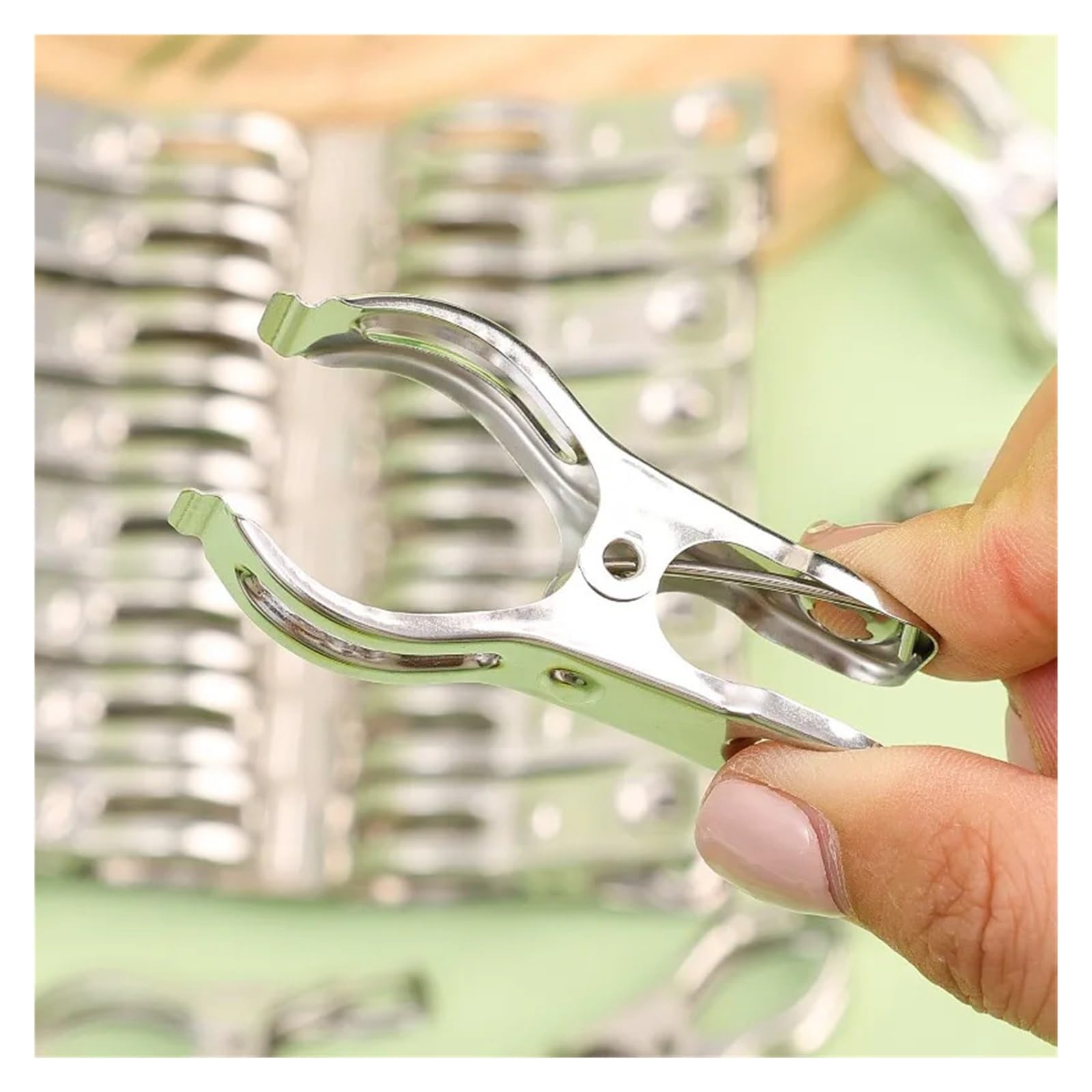Metall-Wäscheklammern, 100 Stück, Edelstahl, zum Trocknen von Kleidung, Socken, Wäscheklammern, zum Aufhängen, Snackbeutel, Versiegelung, Aufbewahrungsklemme für Wäscheleine, Befestigung, Handtuch