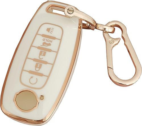 QIXIUBIA Funda para llave Lexus con llavero compatible con Lexus Es300 Gs300 Gs400 Gs430 Is300 Ls400 Ls430, Blanco, Pequeño