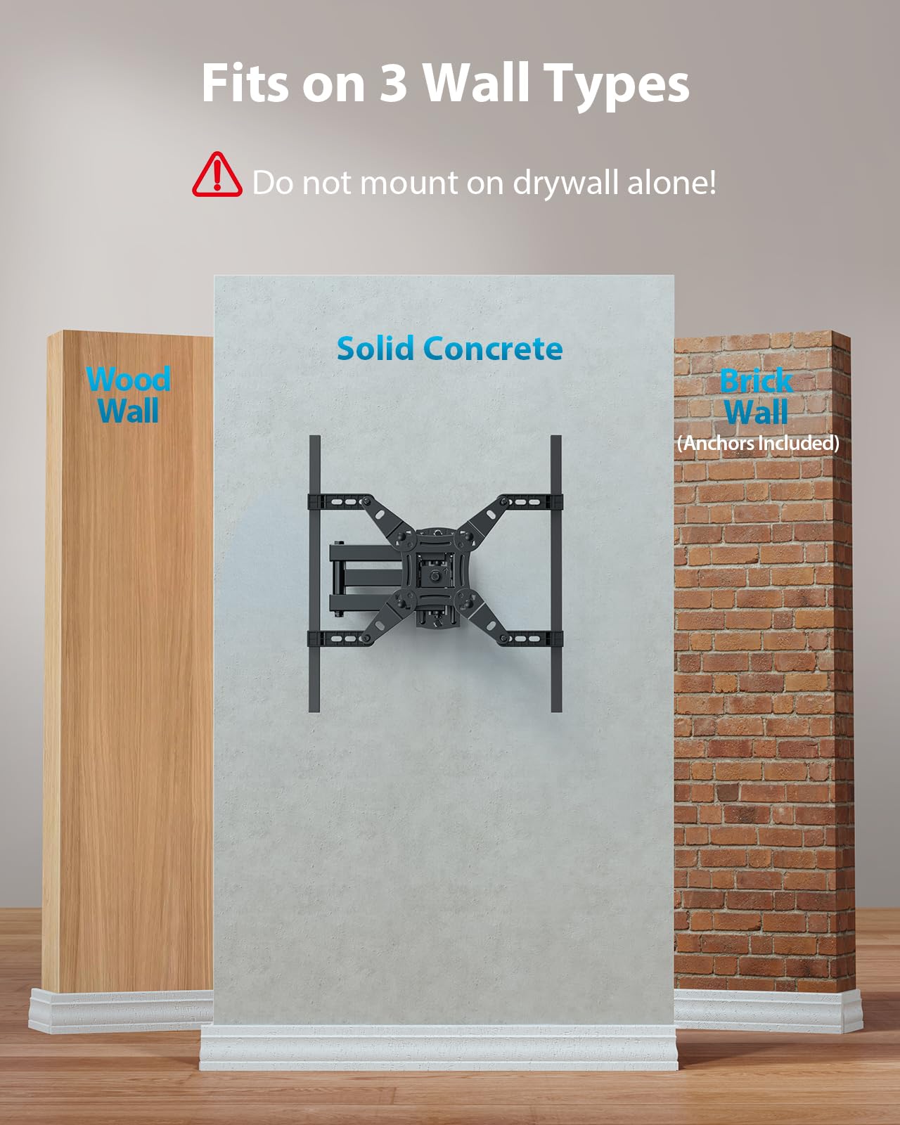 PERLESMITH Soporte TV Pared Articulado Inclinable Y Giratorio PSMFK4 & PSTVM81B-SF-EU