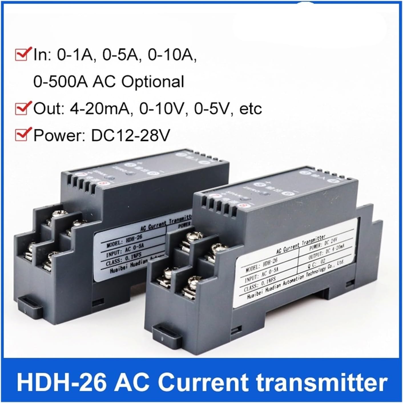 Signal Isolation Rail 0-75mv / 4-20ma galvanic Analog Output Signal Isolator converters 25.4X108X47mm(4-20mA to 0-10V)