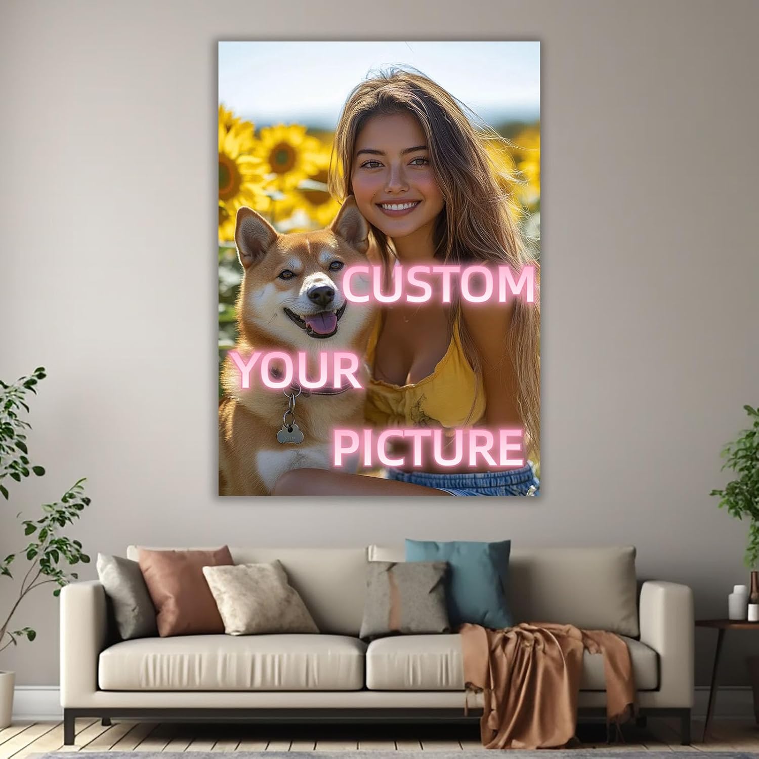 VOCBAN African Art Set of 3 Orange African Sisters Home Decor,Wall Decorations,Photo Modern Artwork Picture Wall Decor Prints Paintings for Living Room-12x18in Framed