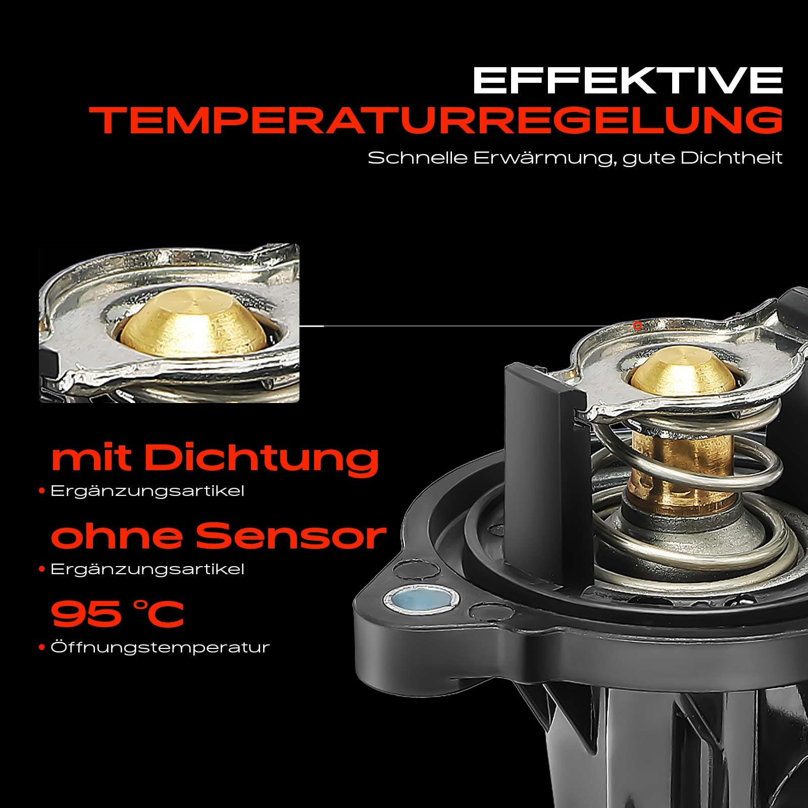 Frankberg Termostato del liquido di raffreddamento con alloggiamento | 05184651AH; Compatibile con: Wrangler III JK, Grand Cherokee IV Seconda Guerra Mondiale