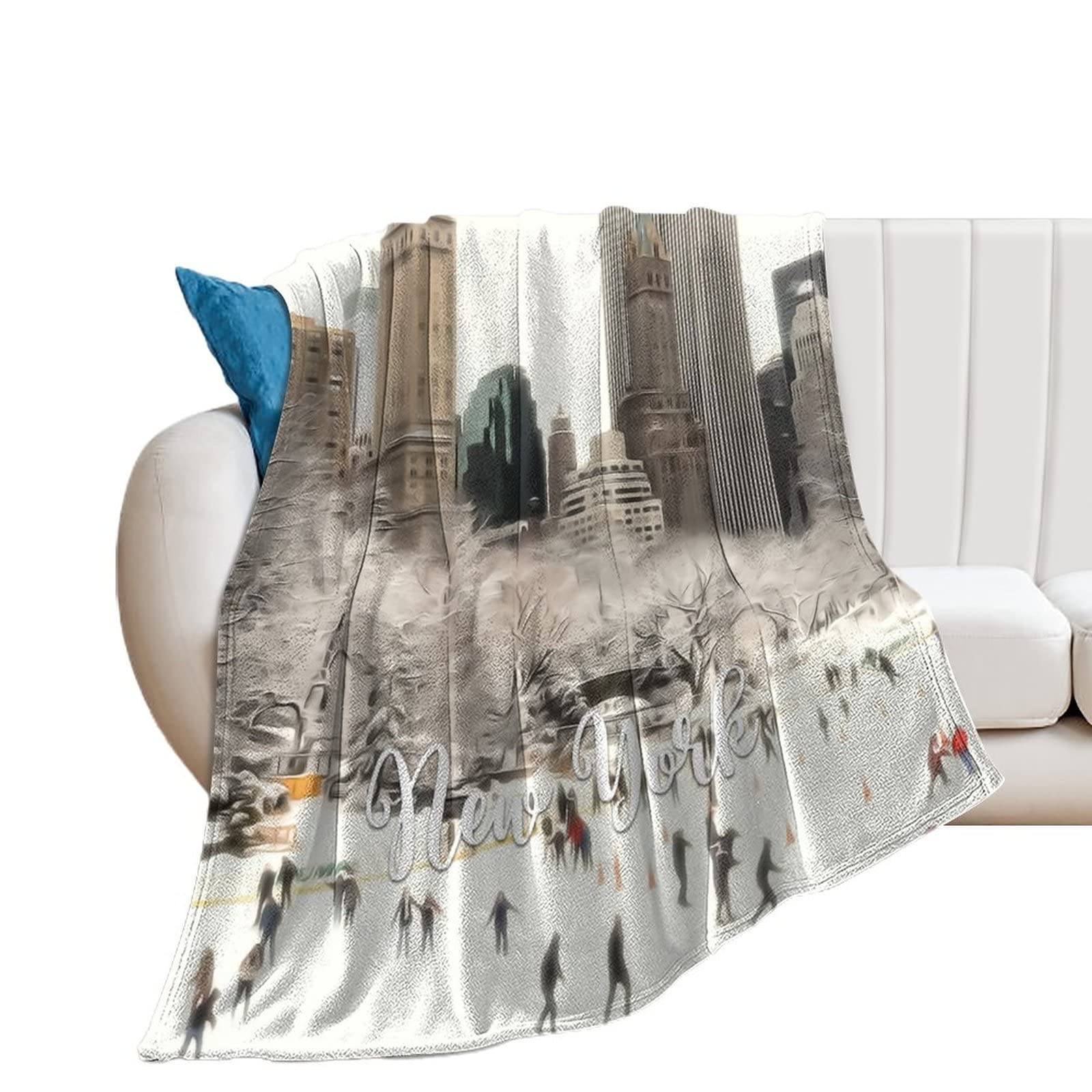Couverture en flanelle New York pour soirée cocooning au salon