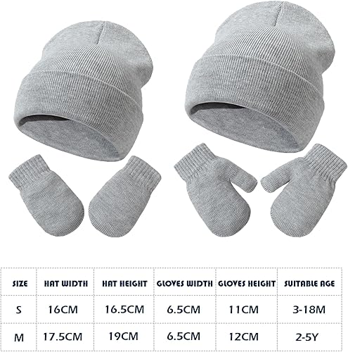 Miniatura 5 de Conjunto de sombreros y mitones para bebé, gorro de hospital, guantes para recién nacidos, para bebés, niños y niñas