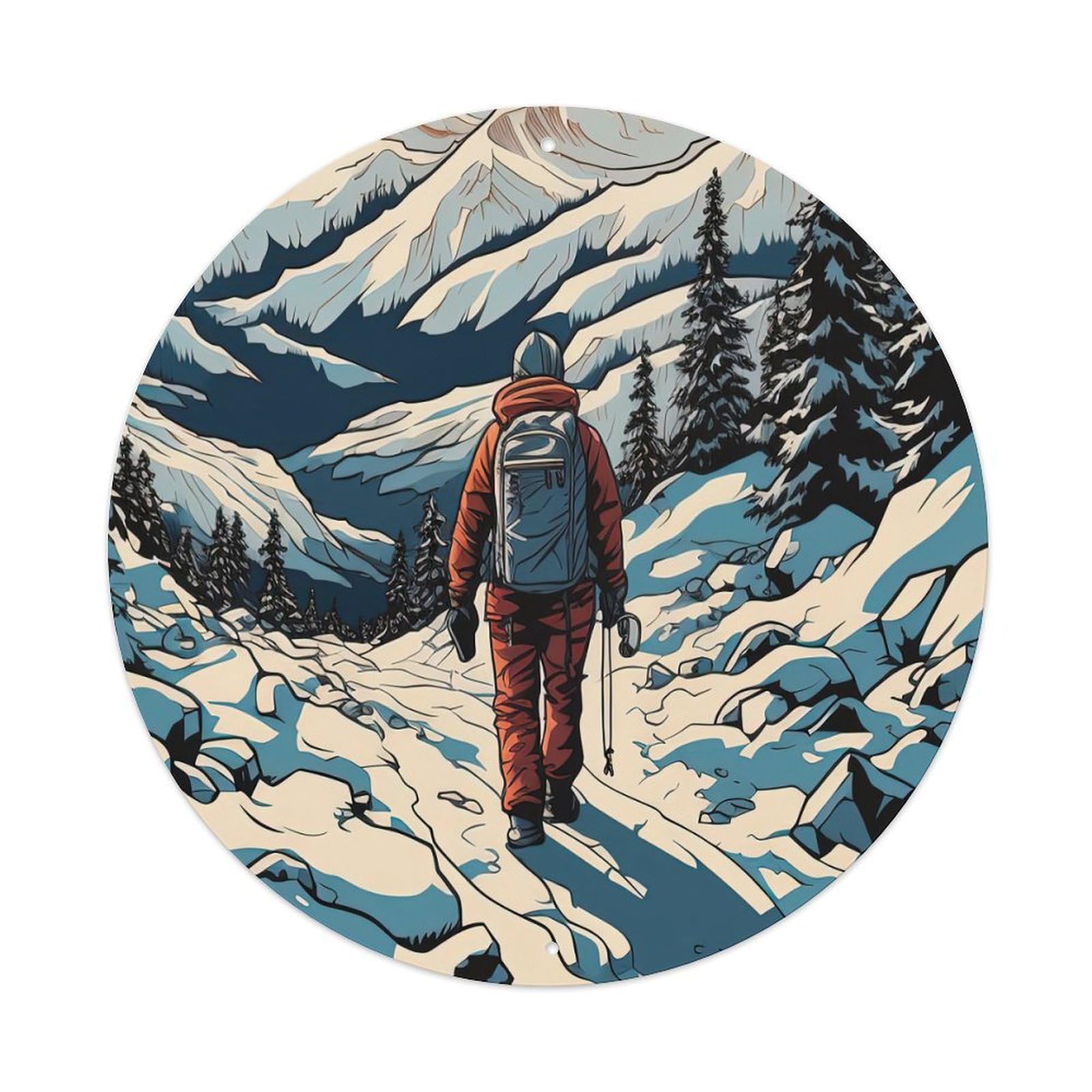 Vintage Extreme Sports Skier Metal Tin Sign