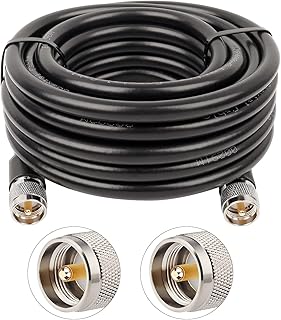 XRDS-RF KMR 400 UHF Coaxial Cable 25ft, PL-259 UHF Male to Male Connector Coax Jumper Low Loss 50 ohm Cable for AIS Antenna, VHF Marine Antenna, HAM & CB Radio, Antenna Analyzer, Dummy Load, SWR Meter