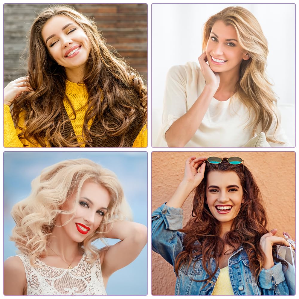 Fer à Onduler, 32mm Fer à Friser, F-er à Onduler Wavy avec 4 Réglages de Température, Beach Waves pour les Cheveux Courts/Moyens/Longs