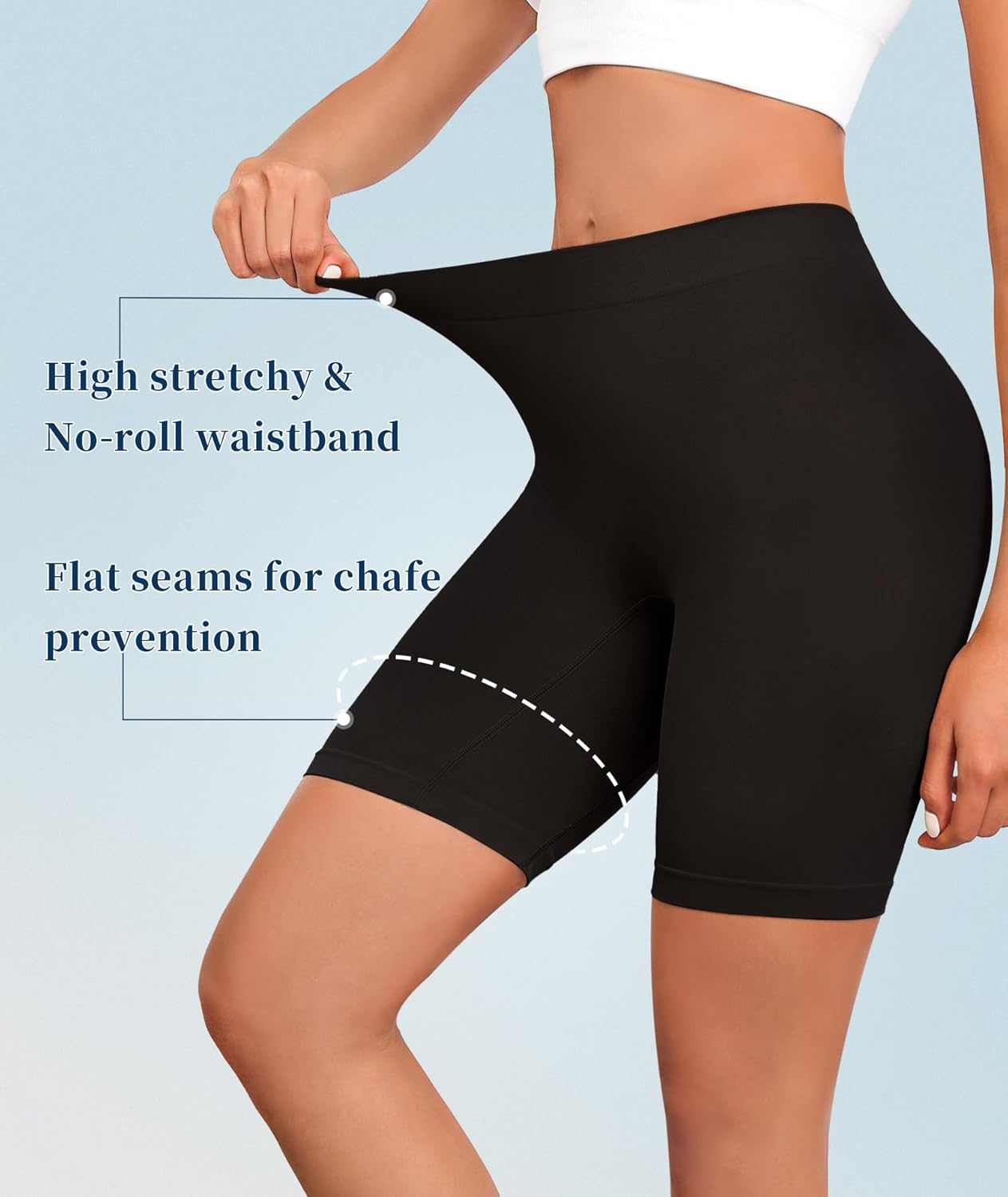 4 Pack Slip Shorts for Under Dress Women Seamless Boyshorts Panties Anti Chafing Shorts - Image 2