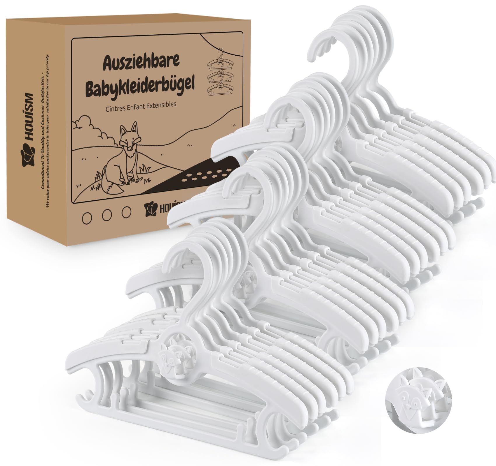 Grucce Bambini Impilabili 20pcs - Con Gancio Farfalla, Regolabili, Antiscivolo, Rosa E Bianco - Foto 3