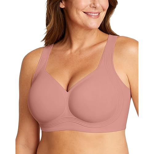 OEAK Womens Wireless Jelly Bra Plus Size Supportive Seamless Bras Full Coverage Push Up Comfortable No Underwire Tshirt Bras