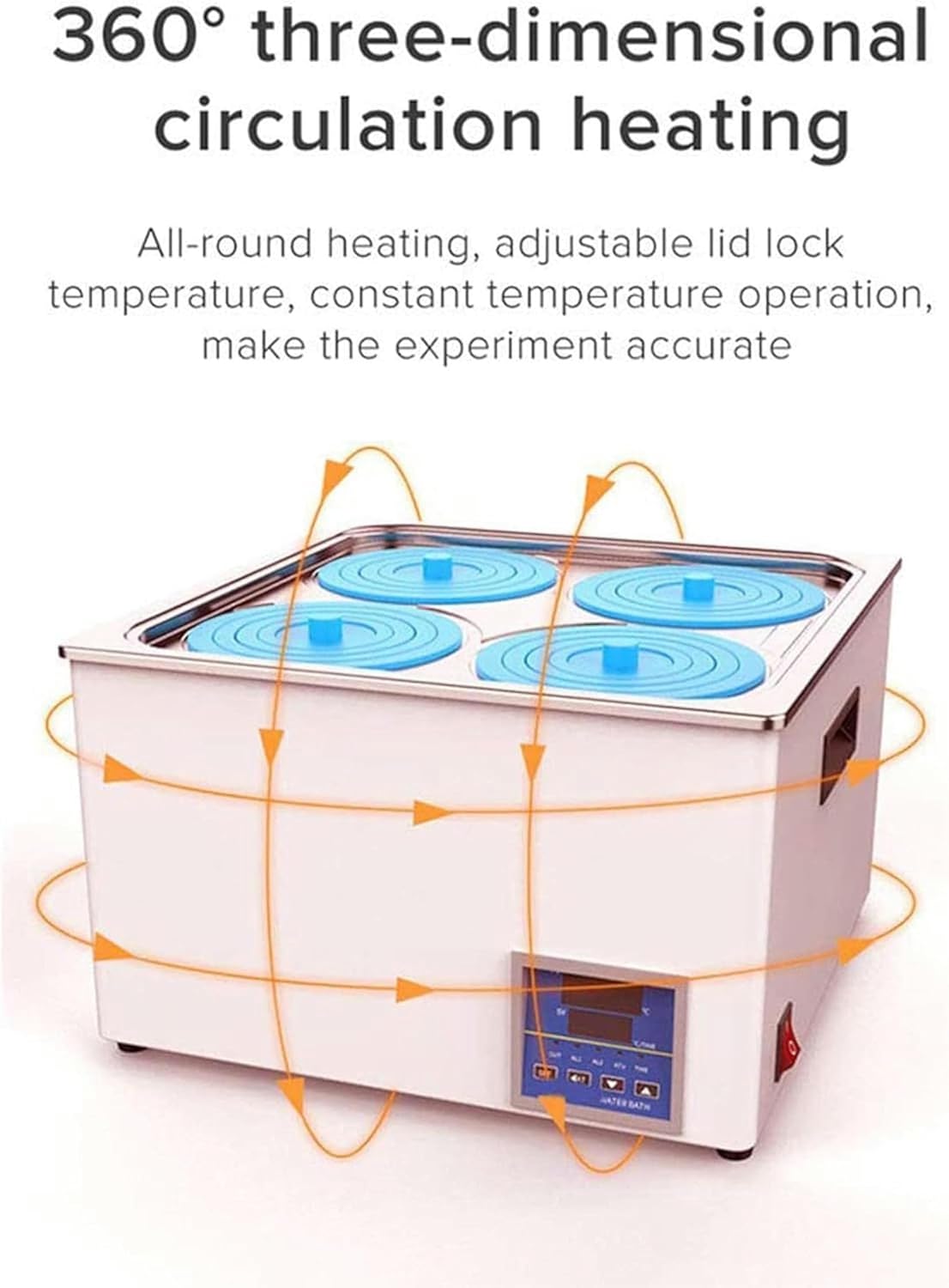 Digital Thermostatic Water Bath, 1/2/4/6 Hole Lab Water Bath Electric Heating Thermostatic Water Bath Lab Equipment, Digital Lab Thermostatic Water Bath Electric Heating