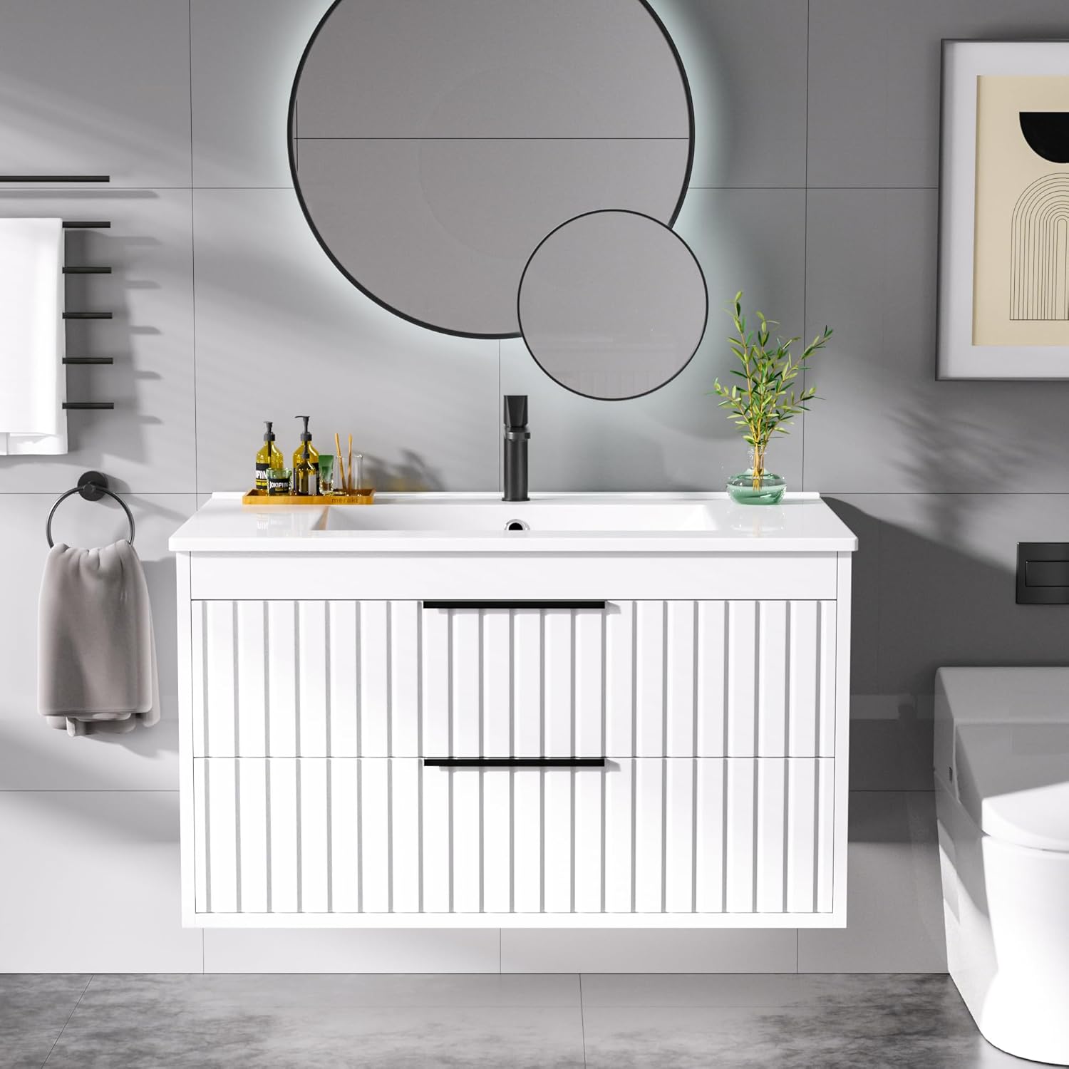 Buytime 30" Bathroom Vanity with Sink, Floating Vanity