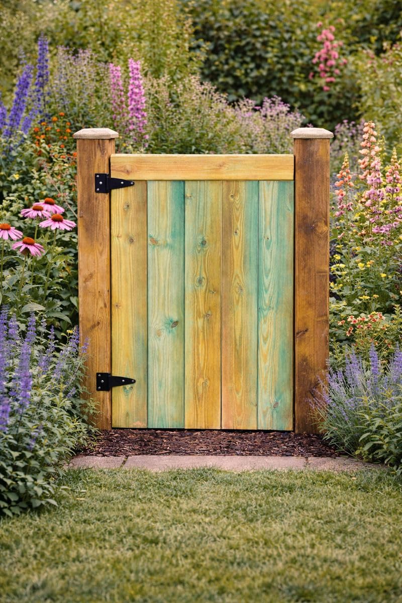 Wooden TVG Gate Pedestrian Gate Wooden Pressure Treated-4 FT ((120cm High x 99cm Wide x 5cm Deep))