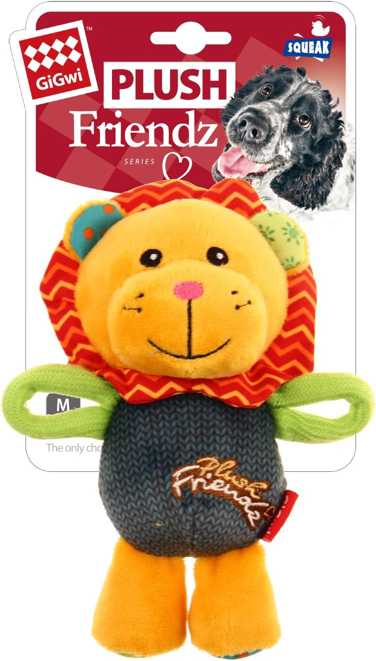 GiGwi Dog Toys Plush Friends Puffy Animal Lion